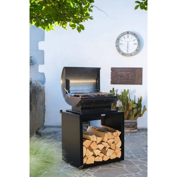 LE MARQUIER Meuble Cuisson Ouvert pour Cuisine d'Extérieur 80 x 55 cm en Acier Noir
