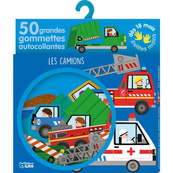 Les Camions Gommettes Petites mains 18 mois Éditions Lito