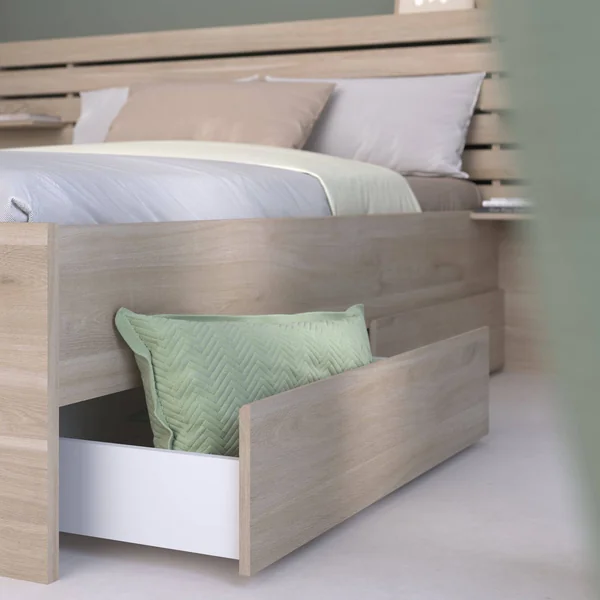 Lit avec tiroirs de rangement en option Palmyre - 180 x 200 cm