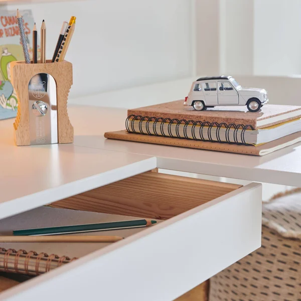 Lit mezzanine + fauteuil extensible bois massif Tim - Blanc