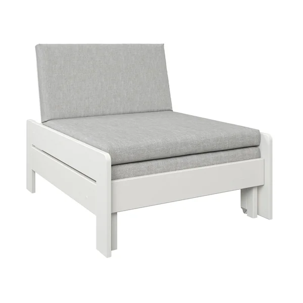 Lit mezzanine + fauteuil extensible bois massif Tim - Blanc