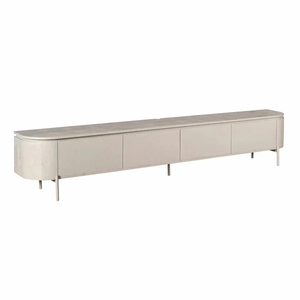 Long meuble TV suspendu bois gris 240 cm AREZZO