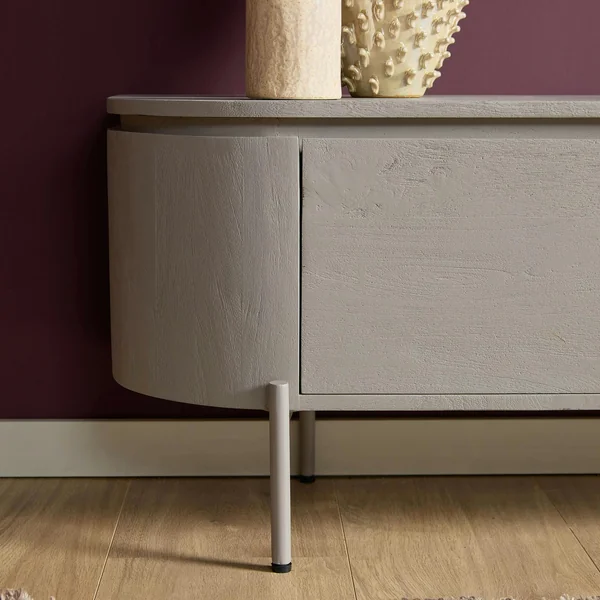 Long meuble TV suspendu bois gris 240 cm AREZZO