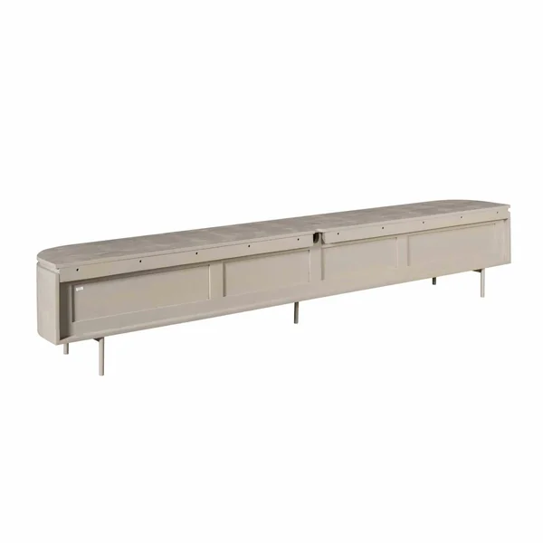 Long meuble TV suspendu bois gris 240 cm AREZZO