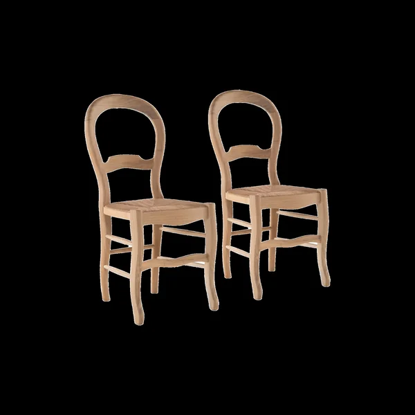 Lot de 2 chaises chêne massif et paille Cléa