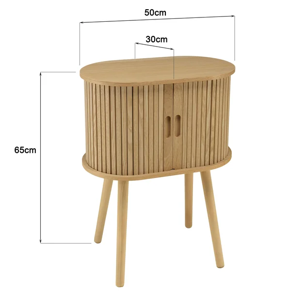 Meuble de rangement ovale en bois couleur naturelle CASTILLE