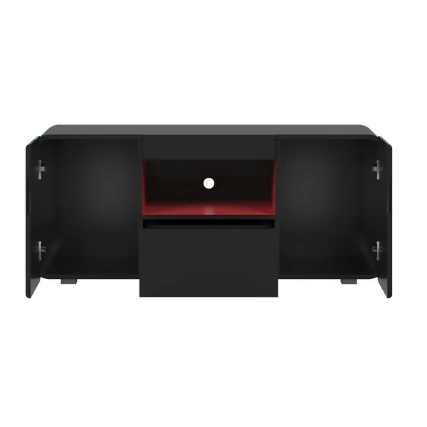 Meuble TV moderne 115 cm noir/bleu/rouge Lorie