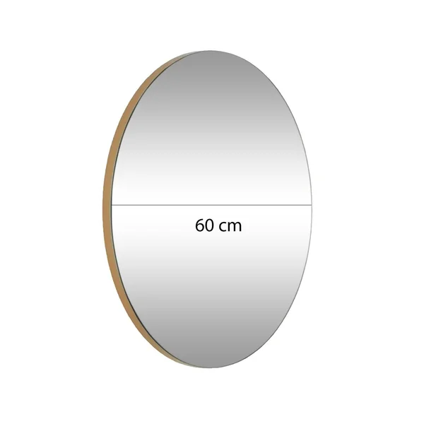 Miroir d'entrée rond bord doré Ø60 cm - style moderne CODY