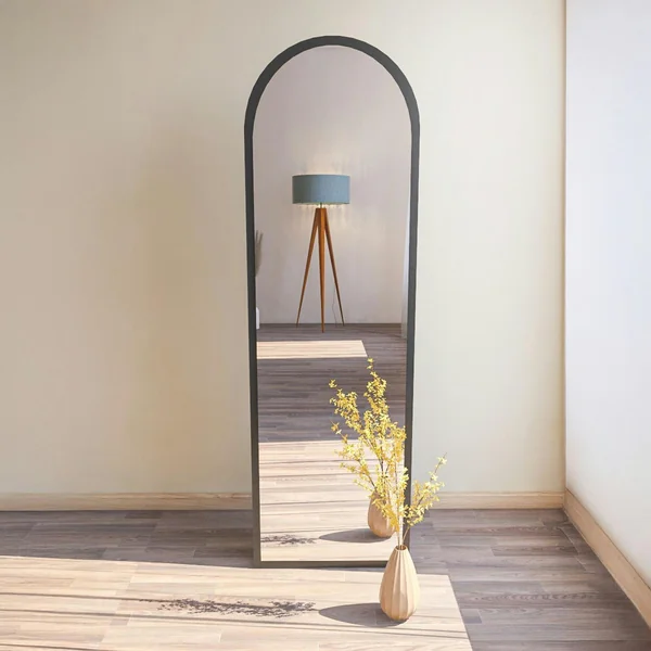 Miroir plein pied ovale noir 160 cm - mural ou à poser CODY