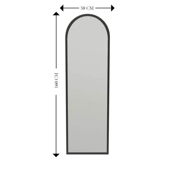 Miroir plein pied ovale noir 160 cm - mural ou à poser CODY