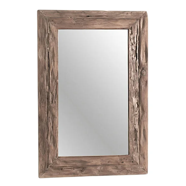 Miroir rectangulaire avec cadre bois recyclé 120 cm DEPOK