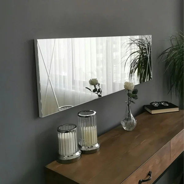 Miroir rectangulaire mural avec décor croisé 105 cm CODY