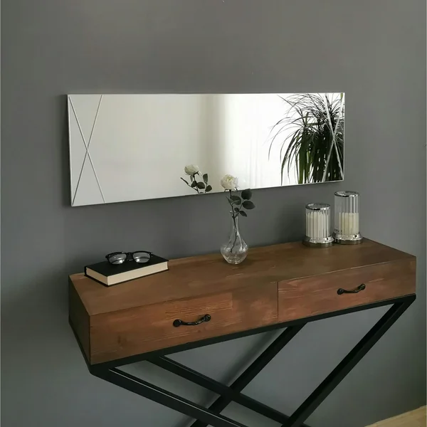 Miroir rectangulaire mural avec décor croisé 105 cm CODY