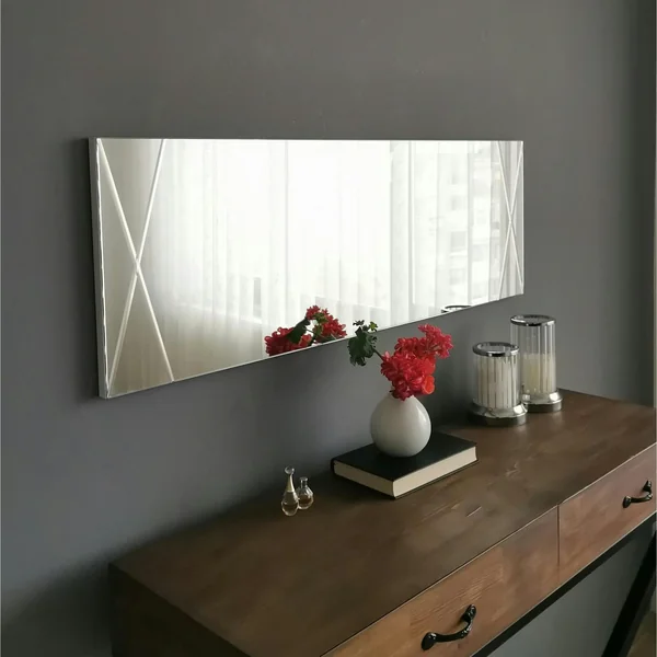 Miroir rectangulaire mural avec décor croisé 105 cm CODY
