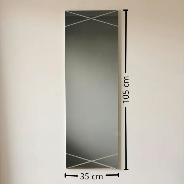 Miroir rectangulaire mural avec décor croisé 105 cm CODY