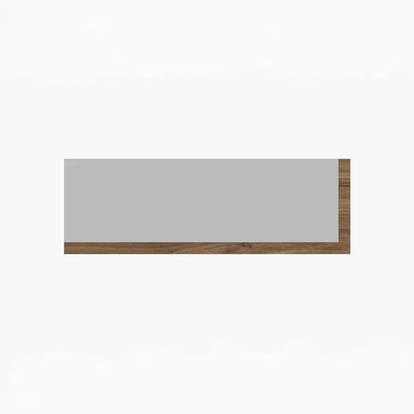 Miroir rectangulaire mural demi-cadre effet noyer 120 cm CODY
