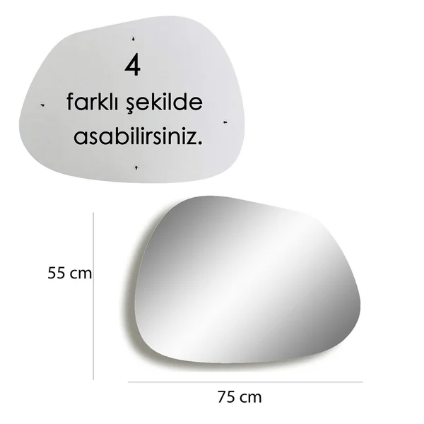 Miroir rond organique 75 cm - entrée, salle de bains CODY