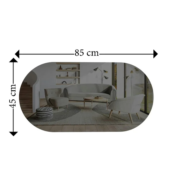 Miroir salle de bains ovale fumé, bordure dorée 85 cm CODY