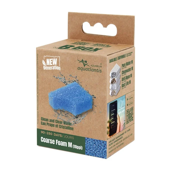 Mousse de filtration grosse pour aquarium coloris bleu Aquatlantis B-Box coarse foam - Taille M
