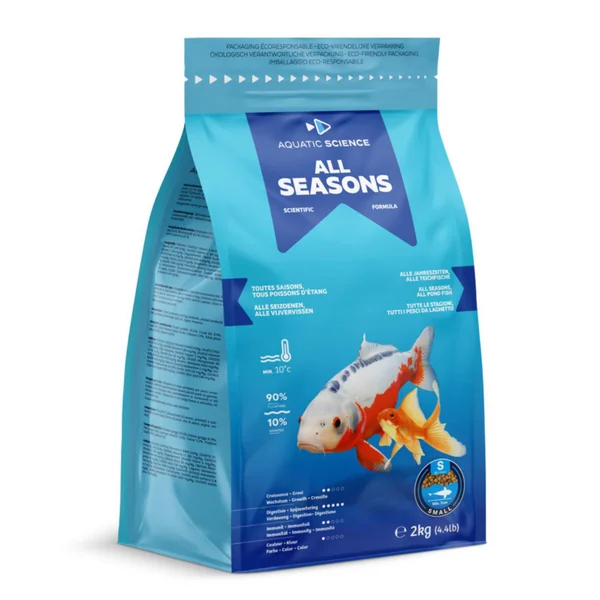 Nourriture annuelle pour poisson d'étang de minimum 7 cm de long Aquatic Science All Seasons - Taille S sac de 2 kg