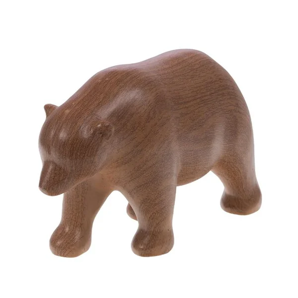 Ours en résine marron imitation bois Inoa - 25 x 14 x 9 cm