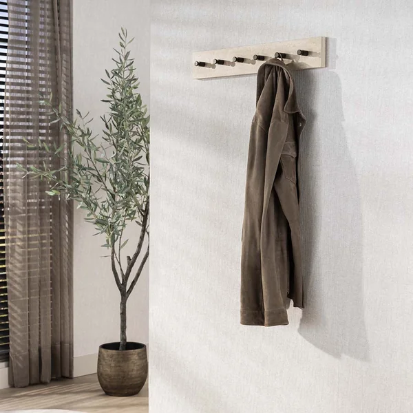 Patère murale moderne 60 cm en céramique aspect travertin Travis