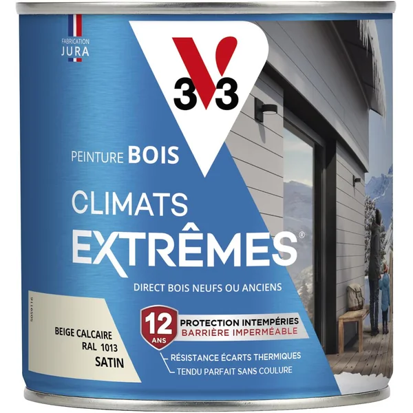 Peinture bois satin calcaire 0,5L
