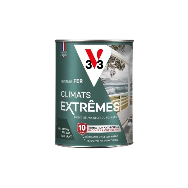 Peinture fer Climats Extrêmes Brill Vert basque 0.25L