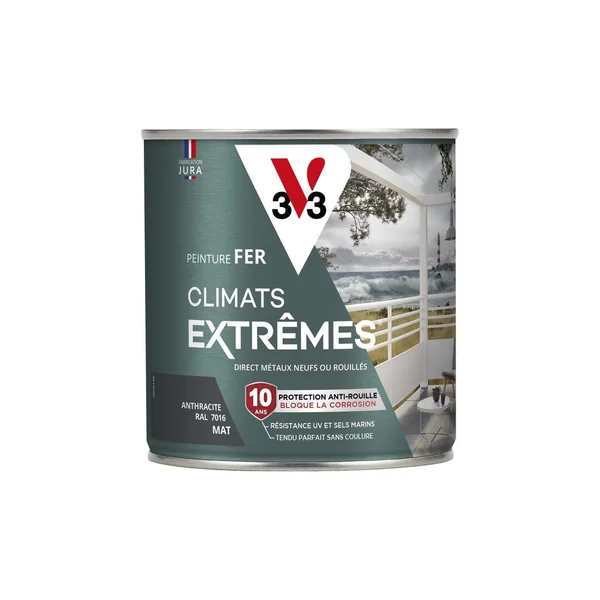 Peinture Fer Climats Extrêmes Mat Anthracite 0,5L