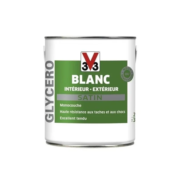 Peinture glycéro satin blanc 5L