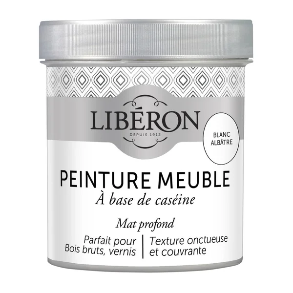 Peinture meuble à base de caséine blanc albâtre 0.5L LIBERON