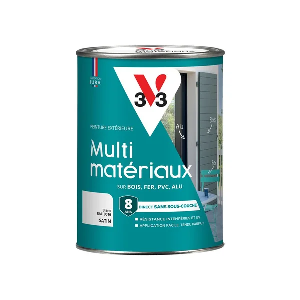 Peinture multi-supports direct protect satin 1.5L blanc