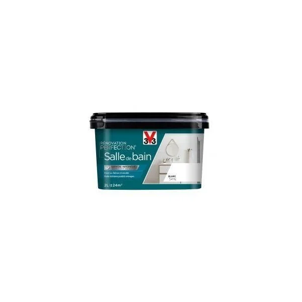 Peinture Rénovation Salle de bain blanc satin 2 L V33