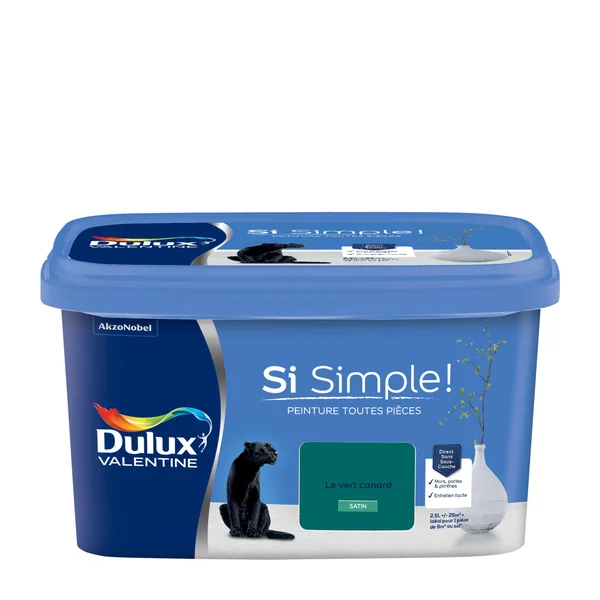 Peinture Si Simple! Satin Vert Canard 2,5L DULUX VALENTINE