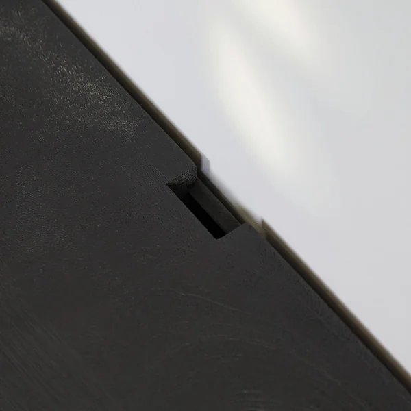 Petit meuble TV suspendu bois noir 2 portes JUNO
