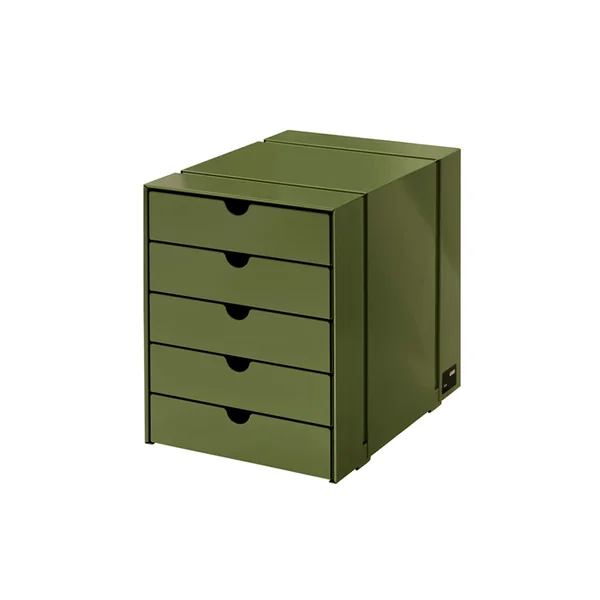 Petit rangement Boite USM INOS 5 tiroirs Vert olive USM HALLER