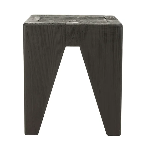 Petit tabouret pin recyclé noir CRACOVIE
