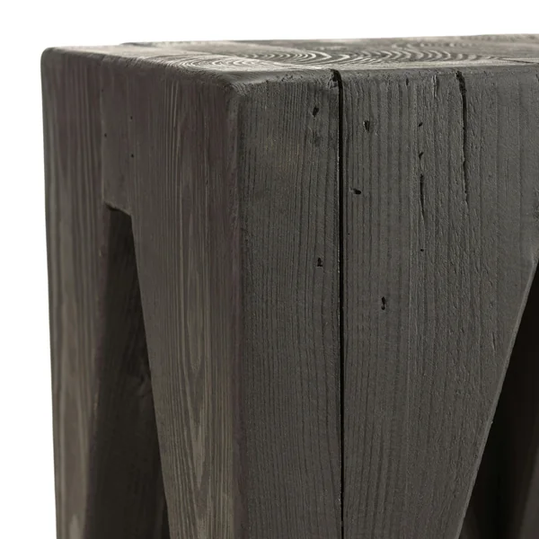 Petit tabouret pin recyclé noir CRACOVIE