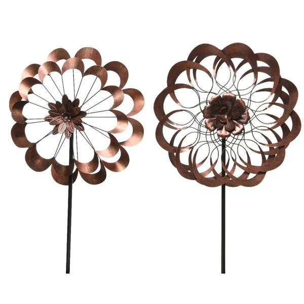 Pique décorative en métal moulin à vent coloris cuivre - 180 cm