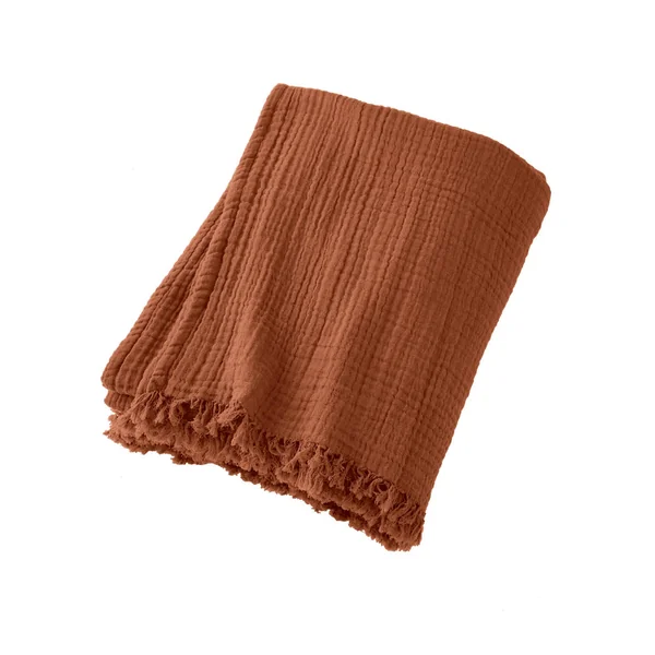 Plaid gaze de coton (180 x 220 cm) Gaïa Terracotta