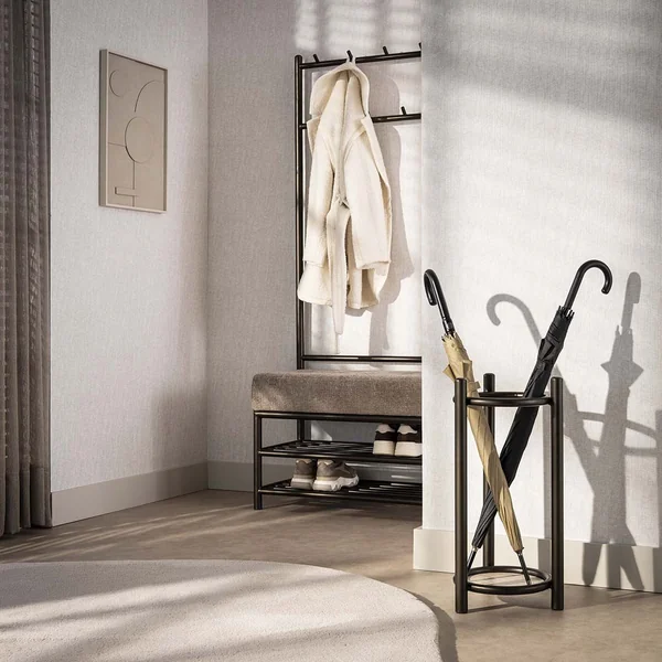 Porte-parapluies industriel en métal bronze Luna