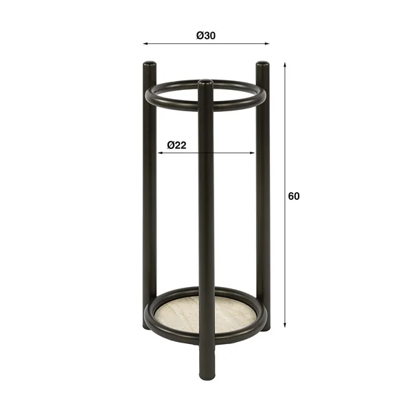 Porte-parapluies industriel en métal bronze Luna