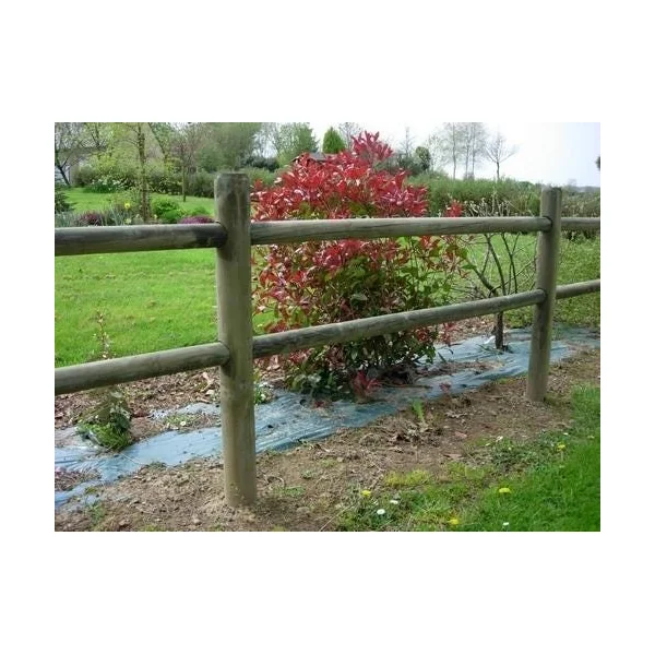 Poteau traité sel 2 perçages Ø12cm 1,7m marron
