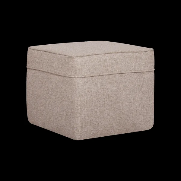 Pouf carré tissu Ondine - Crème