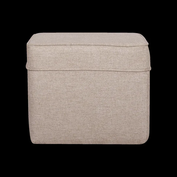 Pouf carré tissu Ondine - Crème