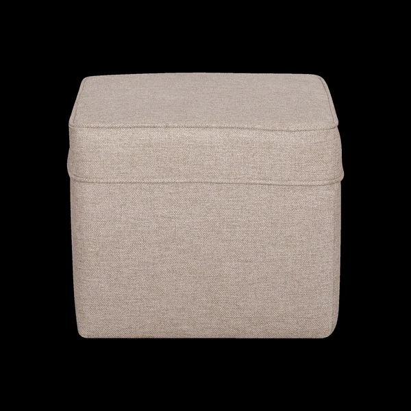 Pouf carré tissu Ondine - Crème