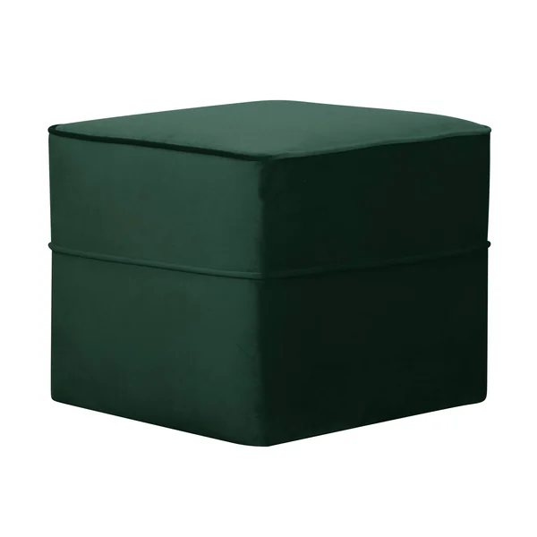 Pouf carré velours Oscar - Vert Emeraude