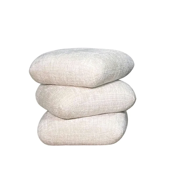 Pouf pivotant écru effet coussins empilés IENA