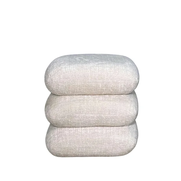 Pouf pivotant écru effet coussins empilés IENA