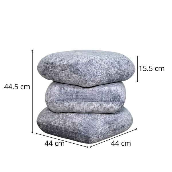 Pouf pivotant écru effet coussins empilés IENA
